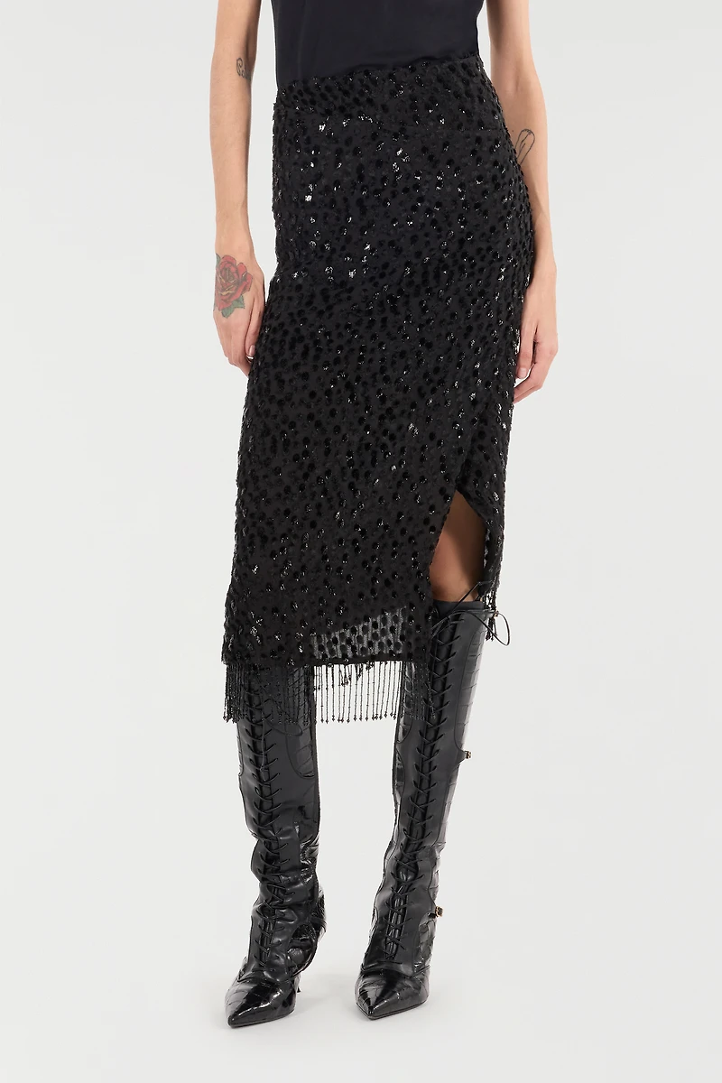 Skirt With Beaded Hem