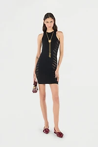Dress with Perforated Zebra Pattern
