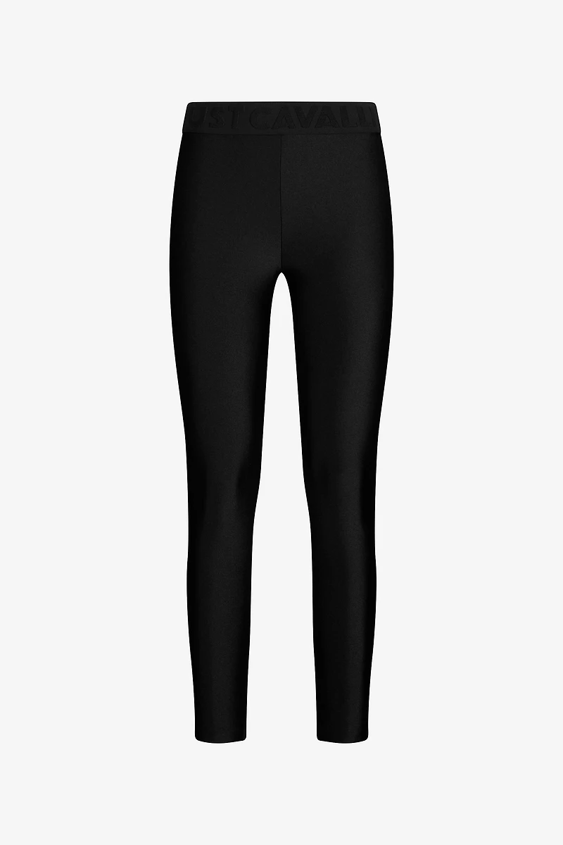 Black Logo Waistband Leggings