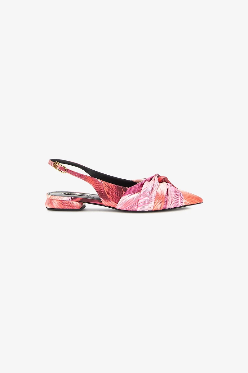 Le Pettegole slingback with Plumage print