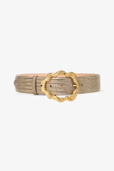 Belt With Cobra Print And Snake Buckle