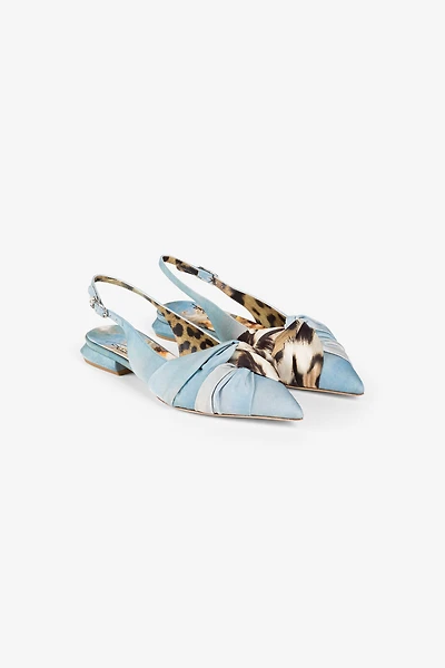 Graphic-print slingback ballerinas