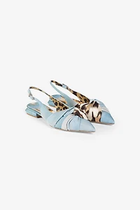 Graphic-print slingback ballerinas