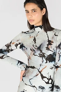 Long dress with Marble print