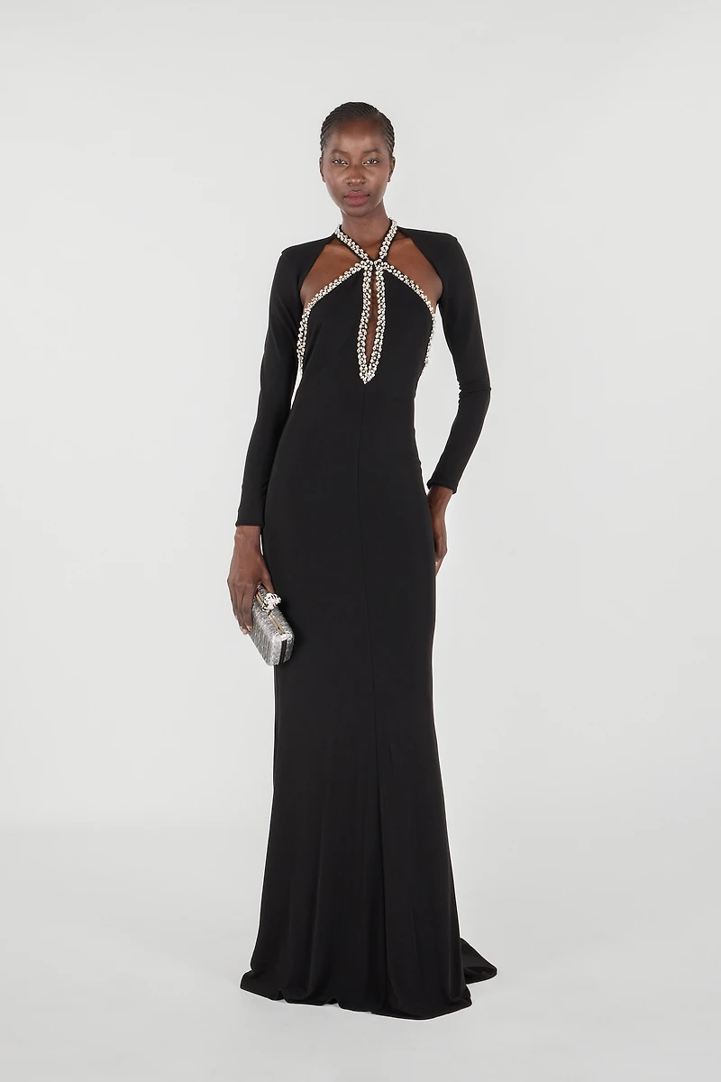 Long dress with crystals