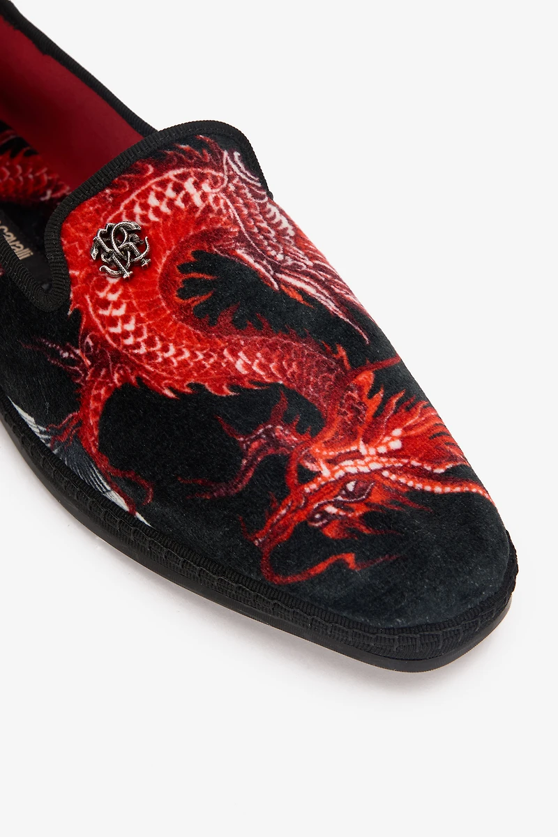 Embroidered Velvet Loafers