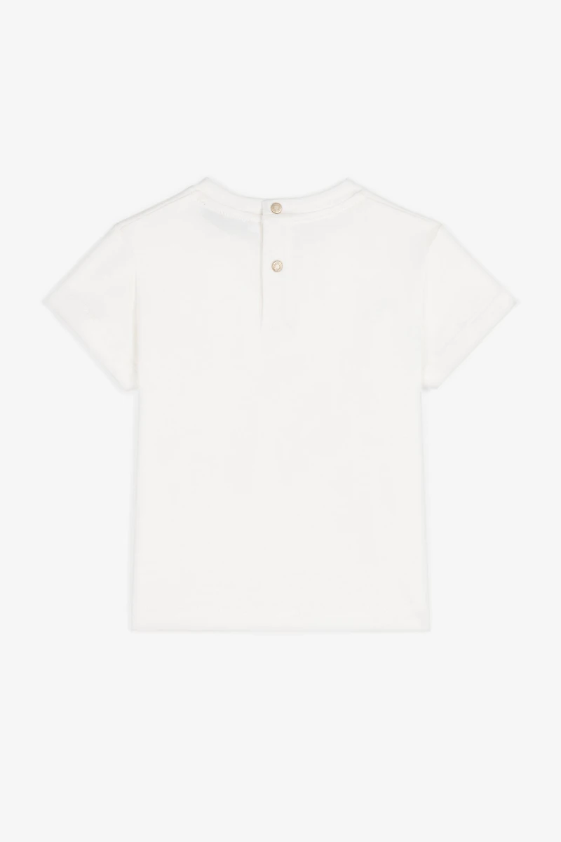 Floral-Embroidered Cotton T-Shirt