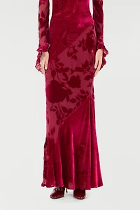 Long Skirt With Rose And Python Pattern