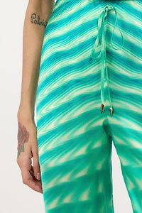 Optical Glass-Print Silk Pants