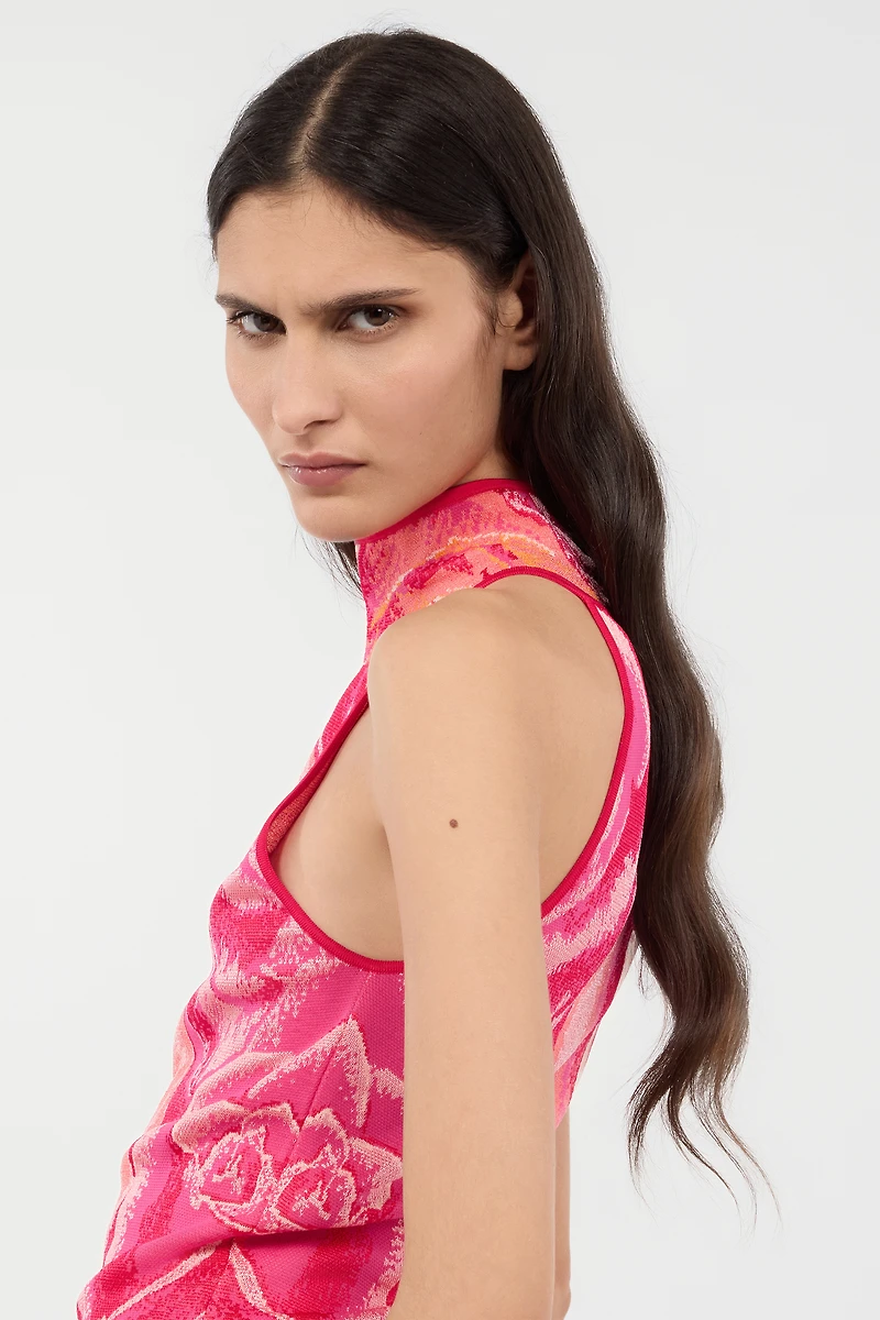 Top With Garden Rose Print