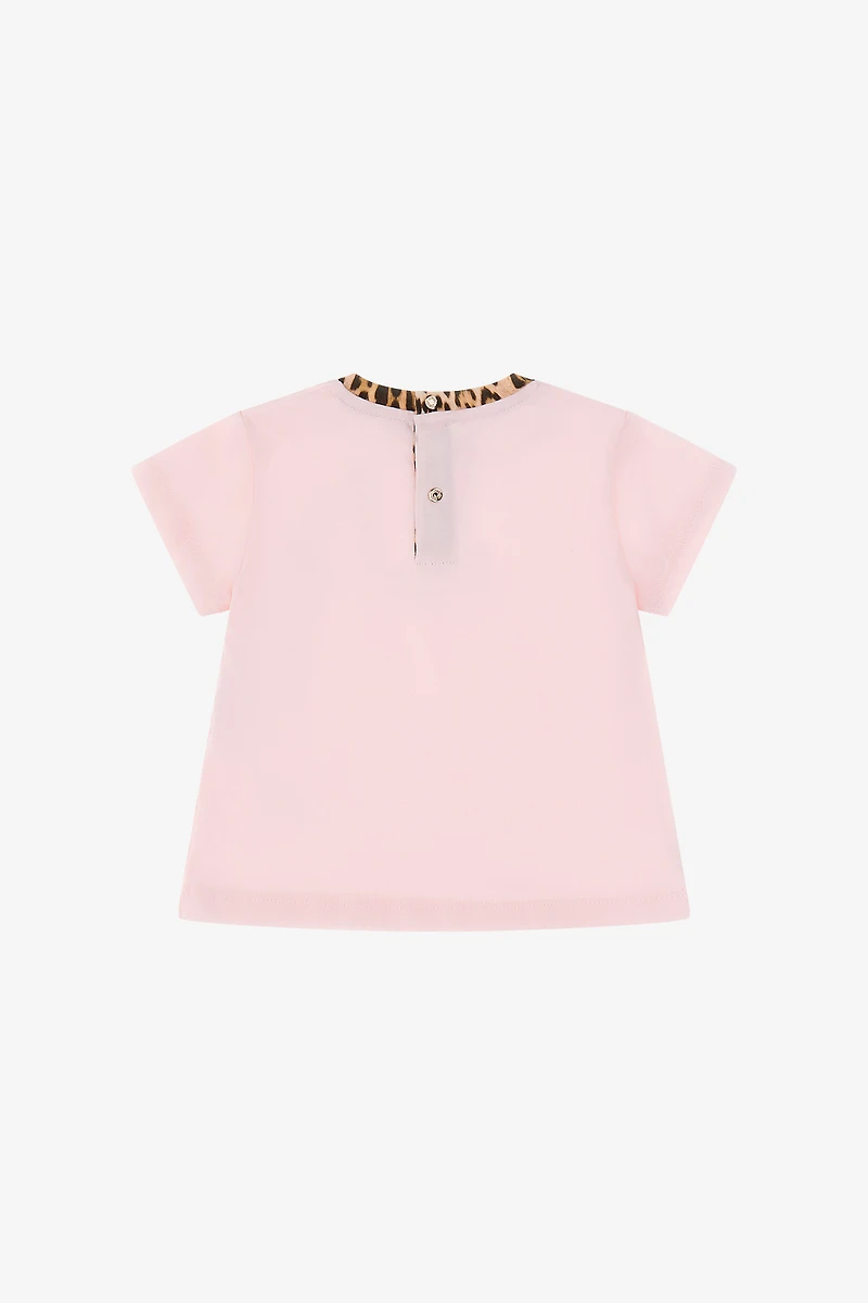 Pink Leopard Trim Tee