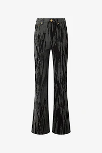 Black Denim Jeans With A Streak Effect