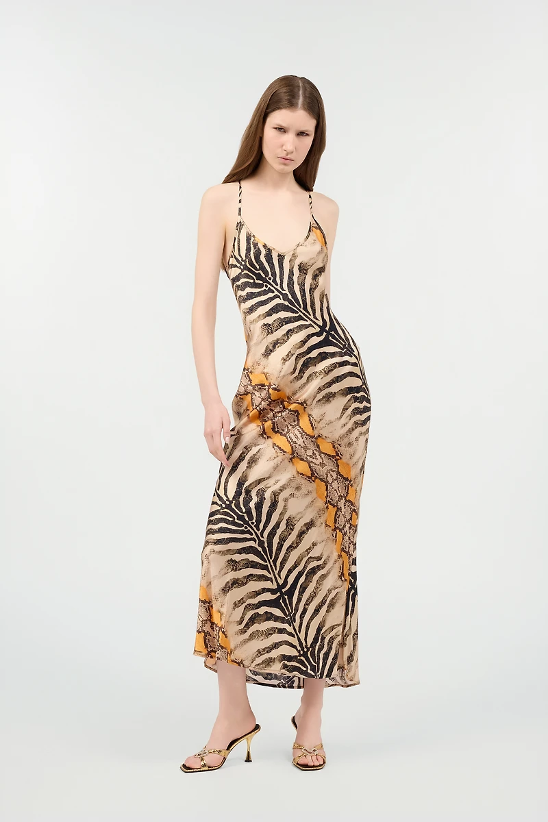 Silk Dress With Animalier Print