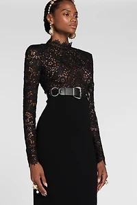 Lace-panel dress