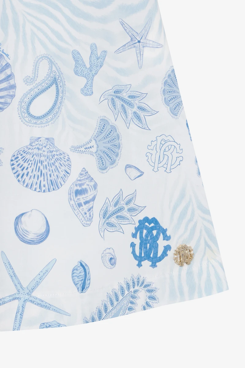 Marine-Print Cotton Dress