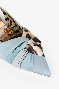 Graphic-print slingback ballerinas