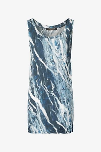 Silk Mini Dress With Marble Print