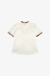 Milk White Dress with Jaguar Skin Inserts