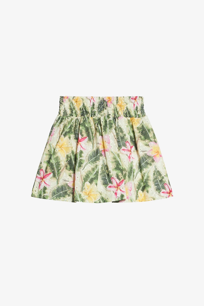Broderie Anglaise Skirt With Floral Print