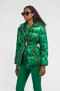 Malachite Print Puffer Jacket