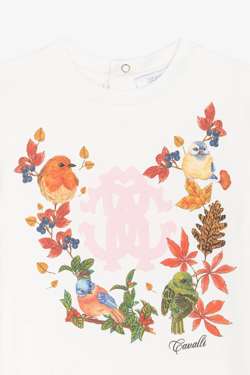 Bird-Print Cotton T-Shirt