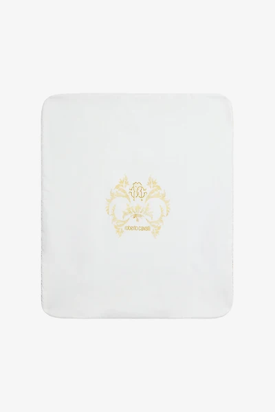 Gold Blanket with Floral Print