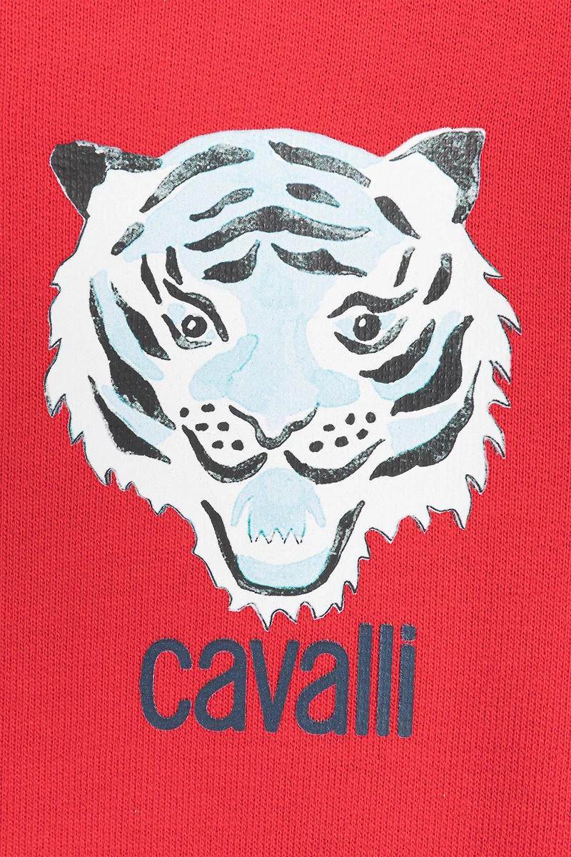 Tiger-Print Cotton Hoodie