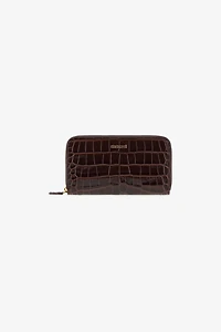 Brown Croc-Effect Wallet