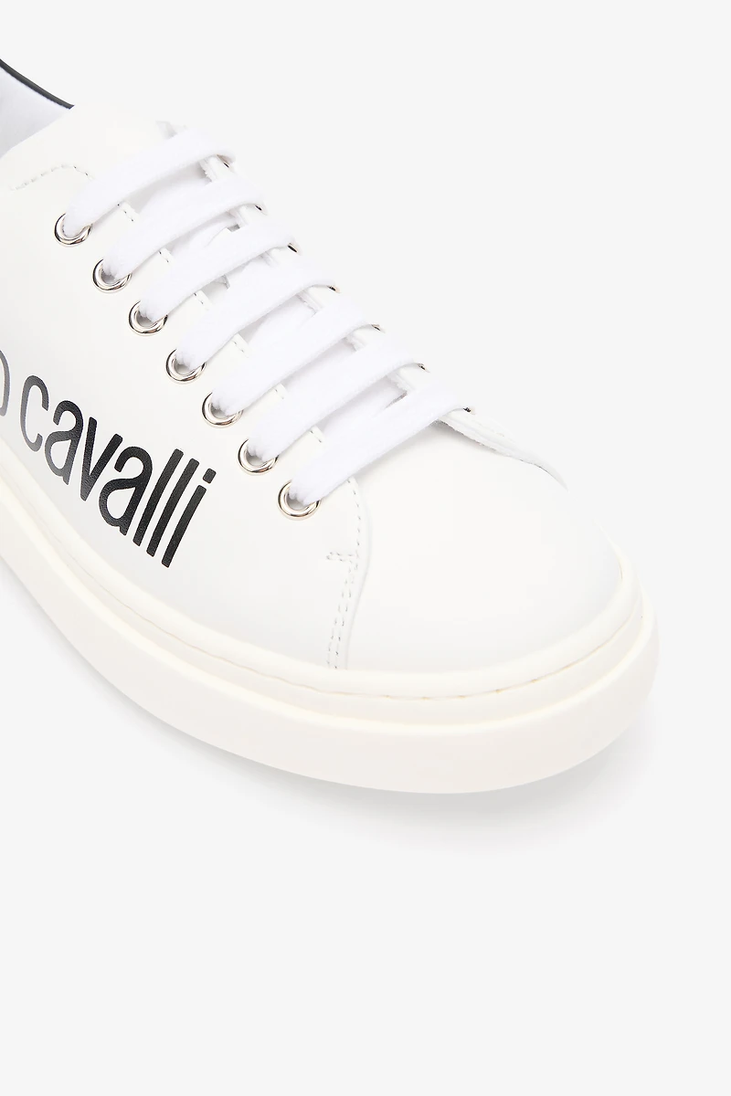 White Sneaker With Logo Print