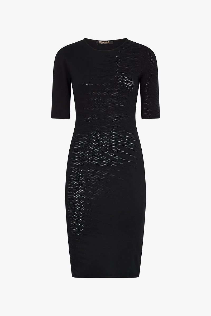 Midi Dress With White Tigress Openwork Detailing