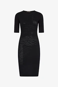 Midi Dress With White Tigress Openwork Detailing