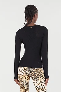 Sweater With Openwork Tiger Skin Pattern