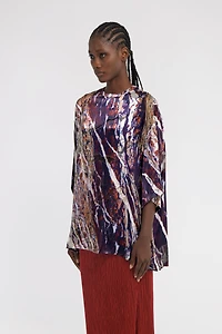 Marble print long T-shirt dress