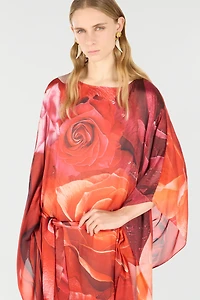 Long Dress With Rose Print