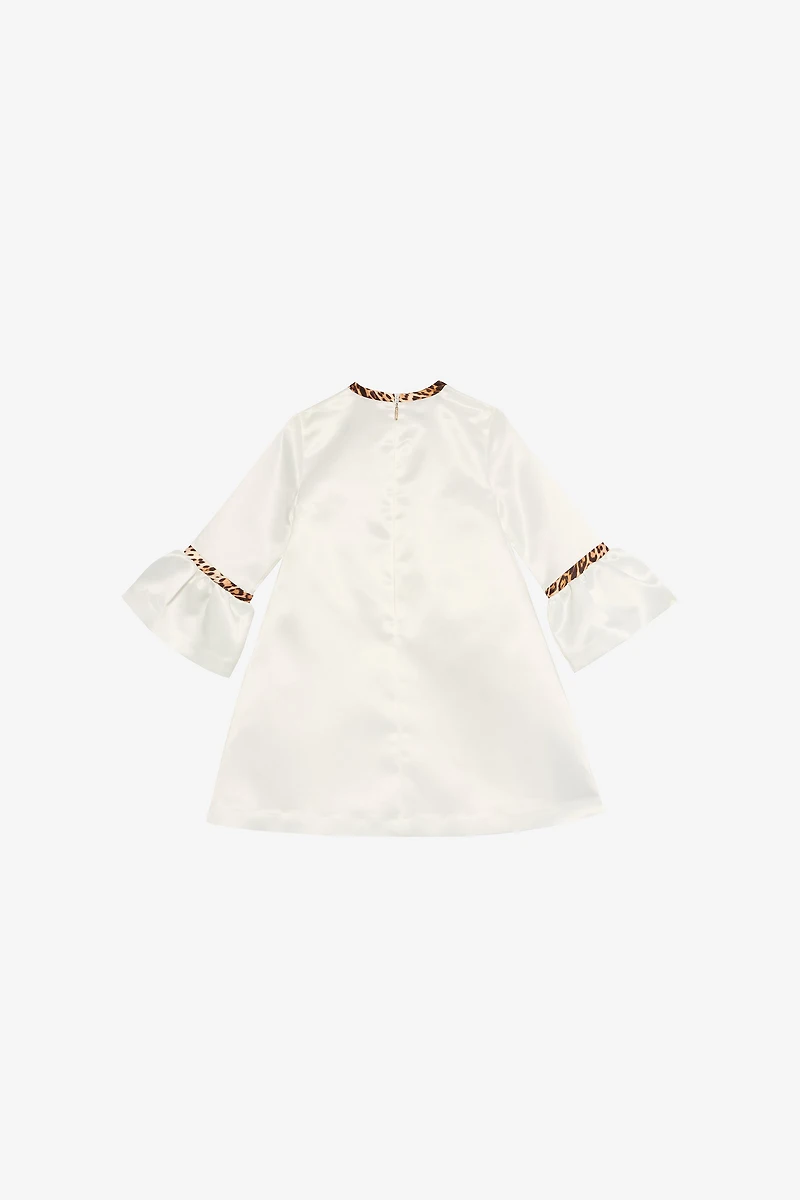 Milk White Dress with Jaguar Skin Inserts