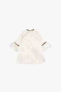 Milk White Dress with Jaguar Skin Inserts