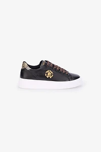 Black Leather Sneaker With Monogram RC