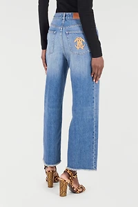 Jeans With Mirror Snake Monogram