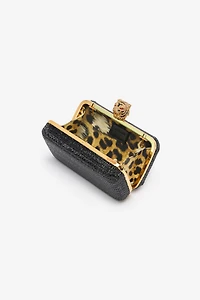 Clutch With Rhinestones And Tigers