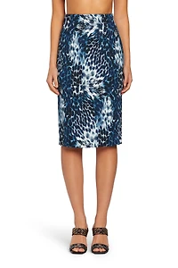 Leopard-print fitted skirt