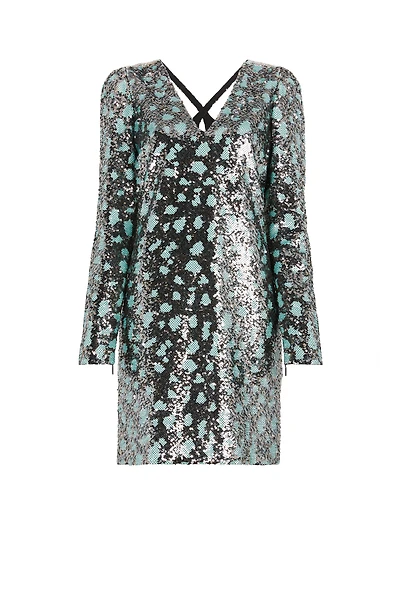 Leopard Sequin-Embellished Dress