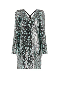 Leopard Sequin-Embellished Dress