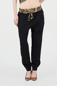 Sports Pants With Python Print Waistband