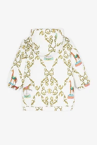 Filigree Circus-Print Padded Coat