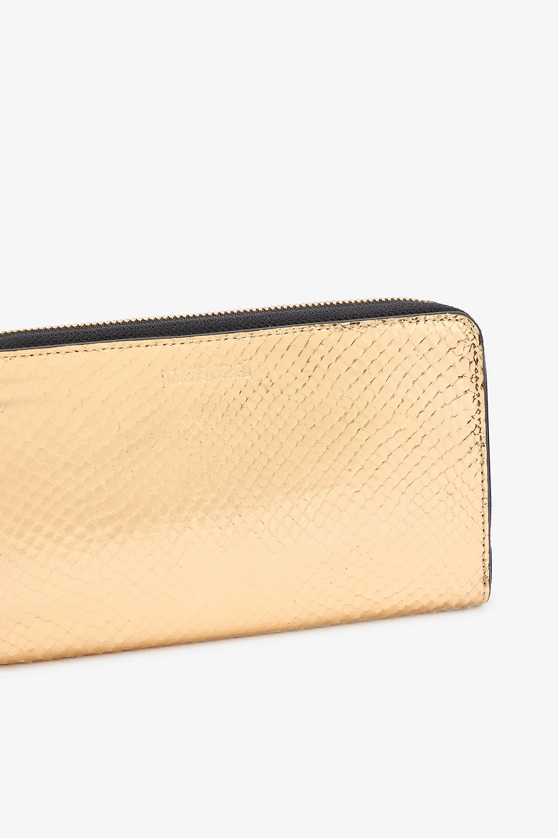 Snake Print Zip-Around Wallet