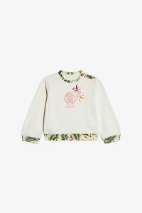 Sweatshirt With Embroidered Flowers And RC Monogram