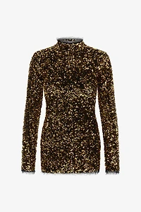 Gold Sequin Mini Dress