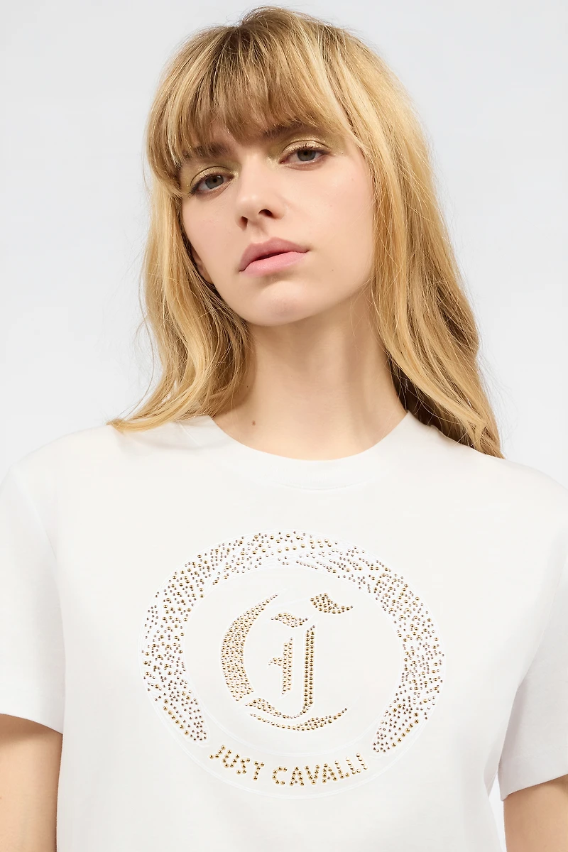 Cotton T-Shirt With Studs