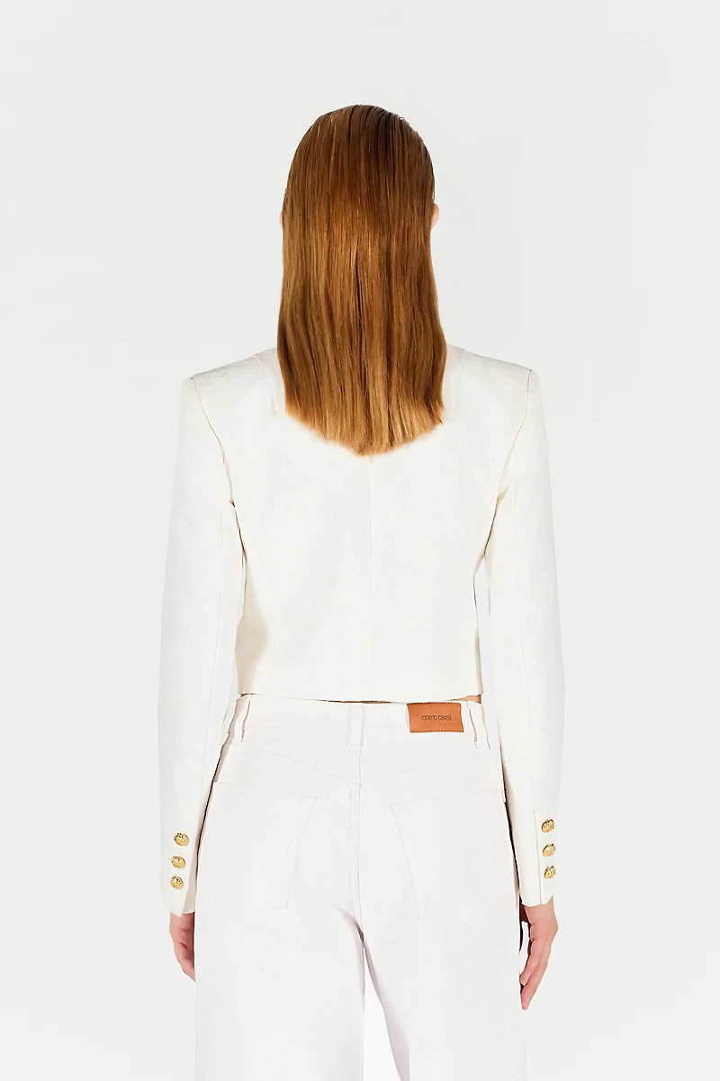 Wall Print Cropped Jacket
