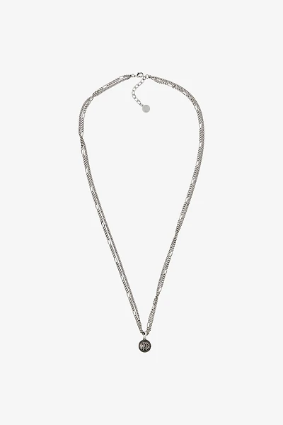 Silver-Tone Layered Necklace with Monogram RC